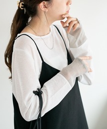 【WEB限定】ラメシアー袖切替プルオーバー