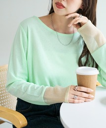 【WEB限定】ラメシアー袖切替プルオーバー
