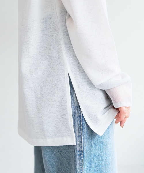 DISCOAT（ディスコート）の「【WEB限定】ラメシアー袖切替プルオーバー（Tシャツ/カットソー・レディース・グレー/ブルー/ミント/ホワイト×ホワイト/ブラック×ブラック/ホワイト×シルバー/ブラック系その他/ブラウン・FREE）」の18枚目の写真