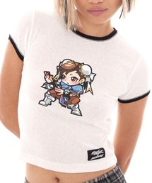 【Basic Pleasure Mode】CHUN LEE TEE / 【ベーシックプレジャーモード】クロップドロゴプリント半袖Tシャツ