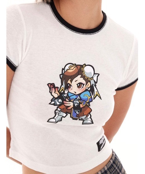 Basic Pleasure Mode（ベーシックプレジャーモード）の「【Basic Pleasure Mode】CHUN LEE TEE / 【ベーシックプレジャーモード】クロップドロゴプリント半袖Tシャツ（Tシャツ/カットソー・レディース・ホワイト・S/XS/XXS）」の9枚目の写真