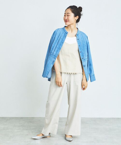 le.coeur blanc（ルクールブラン）の「フロントタックノーカラーデニムシャツ（シャツ/ブラウス・レディース・ネイビー/ブルー・38）」の7枚目の写真