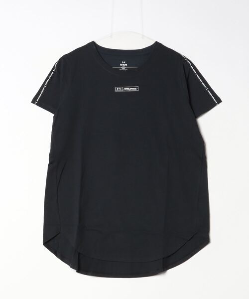 UNDER ARMOUR（アンダーアーマー）の「アンダーアーマー  UAコットン ロングライン ショートスリーブTシャツ（Tシャツ/カットソー・レディース・ホワイト/ブラック/コーラル・S/M/L/XL）」の2枚目の写真