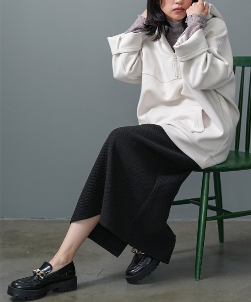 mili an deni(ミリアンデニ)の「ツィードアイラインスカート(スカート・レディース・オフホワイト/グレー/ブラウン/ブラック・M)」の9枚目の写真