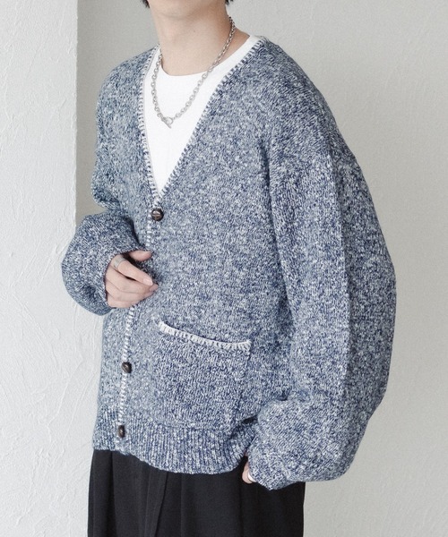 epnok（エプノック）の「ステッチメランジニットカーディガン（カーディガン/ボレロ・メンズ・カーキ/ネイビー/ベージュ・MEDIUM/SMALL/LARGE）」の18枚目の写真