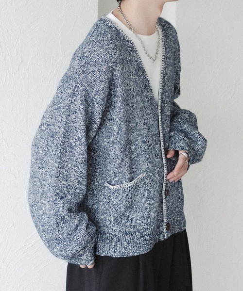 epnok（エプノック）の「ステッチメランジニットカーディガン（カーディガン/ボレロ・メンズ・カーキ/ネイビー/ベージュ・MEDIUM/SMALL/LARGE）」の19枚目の写真