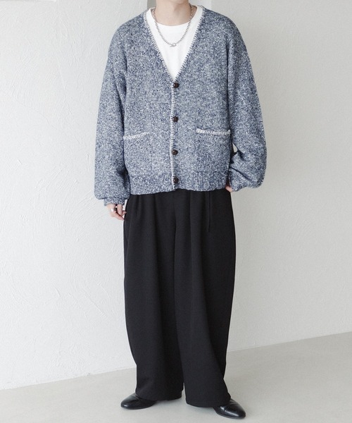 epnok（エプノック）の「ステッチメランジニットカーディガン（カーディガン/ボレロ・メンズ・カーキ/ネイビー/ベージュ・MEDIUM/SMALL/LARGE）」の20枚目の写真