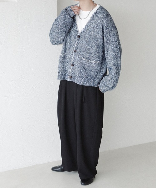 epnok（エプノック）の「ステッチメランジニットカーディガン（カーディガン/ボレロ・メンズ・カーキ/ネイビー/ベージュ・MEDIUM/SMALL/LARGE）」の22枚目の写真