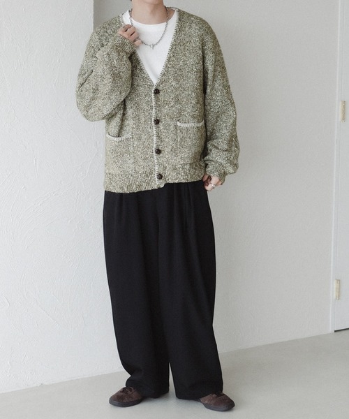 epnok（エプノック）の「ステッチメランジニットカーディガン（カーディガン/ボレロ・メンズ・カーキ/ネイビー/ベージュ・MEDIUM/SMALL/LARGE）」の14枚目の写真