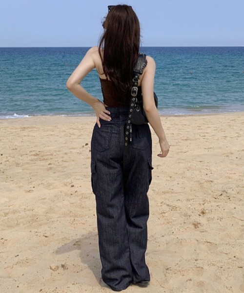 FREE STYLISTS（フリー スタイリスト）の「YUGA_YGMC サイドシャーリング タンキニ スイムウェア（水着・レディース・ベージュ/ローズ/ブラック/ホワイト/ネイビー/モカ・M/XL/L）」の21枚目の写真