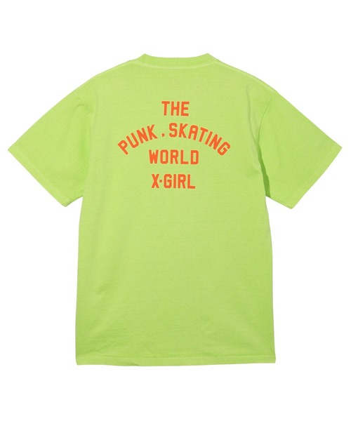 X-girl（エックスガール）の「SPORTS MILLS LOGO S/S TEE（Tシャツ/カットソー・レディース・ブラック/ホワイト/グリーン・XL/S/M/L）」の3枚目の写真