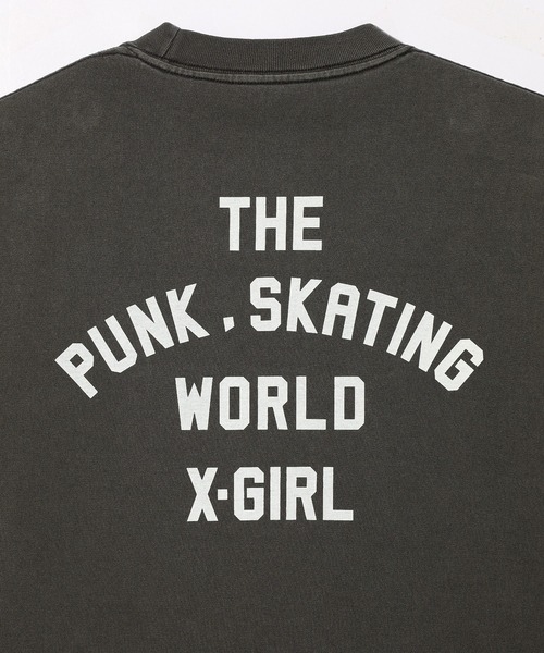 X-girl（エックスガール）の「SPORTS MILLS LOGO S/S TEE（Tシャツ/カットソー・レディース・ブラック/ホワイト/グリーン・XL/S/M/L）」の8枚目の写真