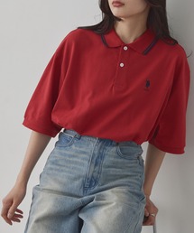 U.S. POLO ASSN 別注 ワンポイント刺繍 ルーズシルエット 鹿の子半袖ポロシャツ