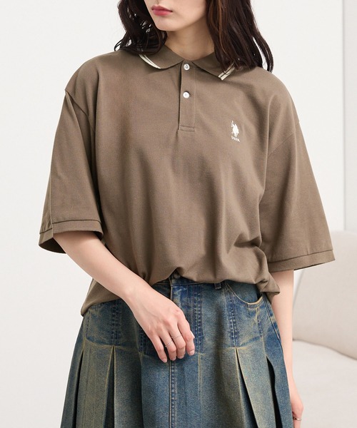 U.S. POLO ASSN 別注 ワンポイント刺繍 鹿の子ルーズポロシャツ