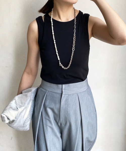 【DOUDOU】2枚set ロングTEE カットソー ホワイト×ブラック 2枚SET TEE | DOUDOU(ドゥドゥ)レディース | PAL CLOSET(パル