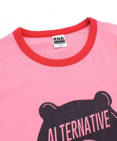 RNA(アールエヌエー)の「M2247 BLINDFOLD BEARミニT(Tシャツ/カットソー・レディース・ホワイト×ブルー/ピンク/ブラック×ホワイト・MEDIUM)」の14枚目の写真