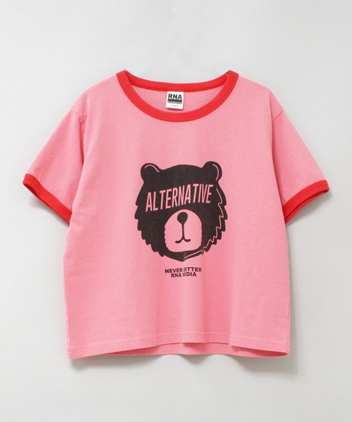 RNA(アールエヌエー)の「M2247 BLINDFOLD BEARミニT(Tシャツ/カットソー・レディース・ホワイト×ブルー/ピンク/ブラック×ホワイト・MEDIUM)」の7枚目の写真