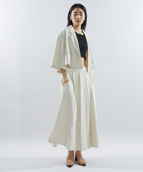 Aunt Marie's（アントマリーズ）の「クロップドルーズジャケット / SET UP対応（テーラードジャケット・レディース・ネイビー/ブラック/アイボリー・FREE）」の14枚目の写真