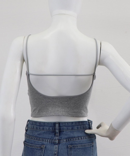 Miniministore（ミニミニストア）の「カップ付きキャミソール ショート丈 無地（キャミソール・レディース・グレー/ブラック/ホワイト・FREE）」の17枚目の写真