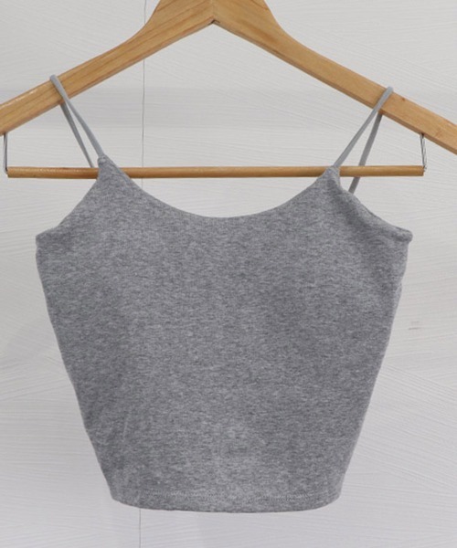 Miniministore（ミニミニストア）の「カップ付きキャミソール ショート丈 無地（キャミソール・レディース・グレー/ブラック/ホワイト・FREE）」の18枚目の写真