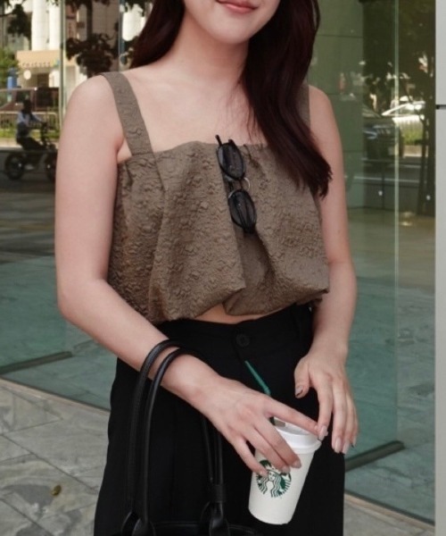 ACYM(アシーム)の「Emboss baloon キャミソール(キャミソール・レディース・ブラック/ベージュ/ホワイト・FREE)」の3枚目の写真