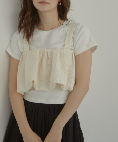 ACYM(アシーム)の「Emboss baloon キャミソール(キャミソール・レディース・ブラック/ベージュ/ホワイト・FREE)」の1枚目の写真