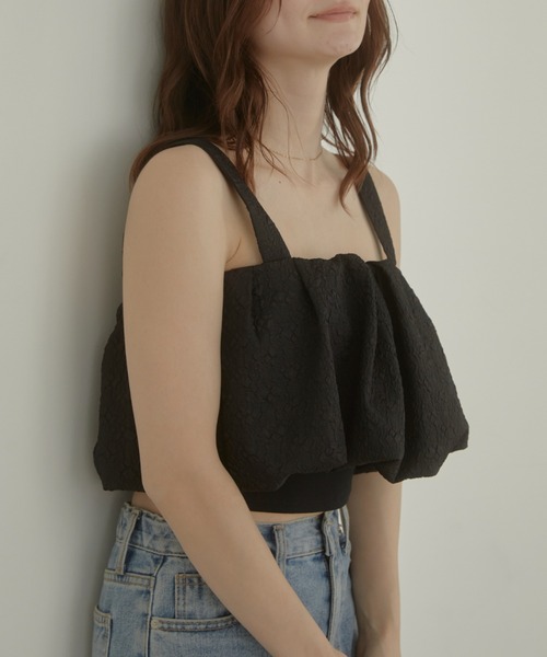 ACYM(アシーム)の「Emboss baloon キャミソール(キャミソール・レディース・ブラック/ベージュ/ホワイト・FREE)」の2枚目の写真