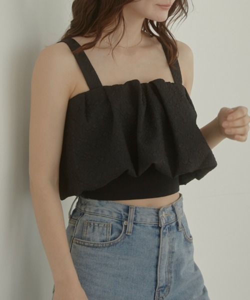 ACYM(アシーム)の「Emboss baloon キャミソール(キャミソール・レディース・ブラック/ベージュ/ホワイト・FREE)」の5枚目の写真