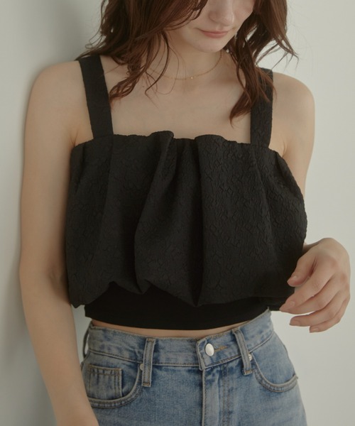 ACYM(アシーム)の「Emboss baloon キャミソール(キャミソール・レディース・ブラック/ベージュ/ホワイト・FREE)」の4枚目の写真
