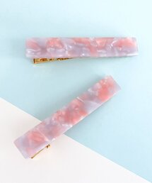 apres les cours | マーブルヘアクリップ2個セット(バレッタ/ヘアクリップ)