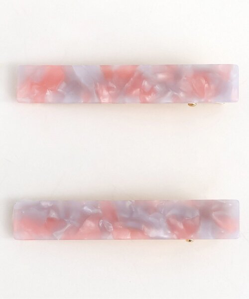 apres les cours（アプレレクール）の「マーブルヘアクリップ2個セット（バレッタ/ヘアクリップ・キッズ・アイボリー/ラベンダー・FREE）」の5枚目の写真