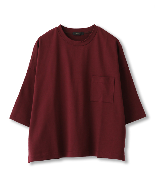 AMERICAN RAG CIE(アメリカンラグシー)の「AMERICAN RAG CIEヘビーコットン6分袖Tシャツ/208-AHS-L152-CT134(Tシャツ/カットソー・レディース・ホワイト/バーガンディー/ブラック・FREE)」の10枚目の写真