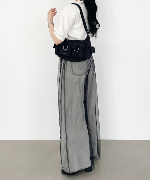 seytoサイズ3 / チュールレイヤードシアーワイドパンツ seyto（セイト）の「Tulle layered sheer wide pants / チュール