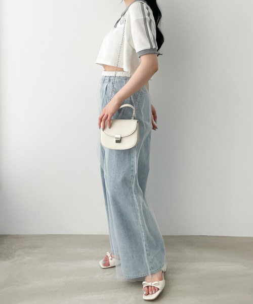 seyto サイズ3 / チュールレイヤードシアーワイドパンツ seyto（セイト）の「Tulle layered sheer wide pants / チュール