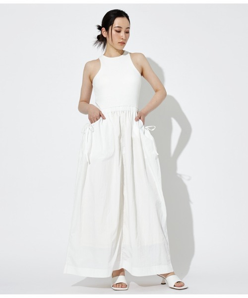 Settimissimo（セッティミッシモ）の「カップ付き リブタンクトップ ドッキング ワンピース（ワンピース・レディース・オフホワイト/ブラック・FREE）」の9枚目の写真