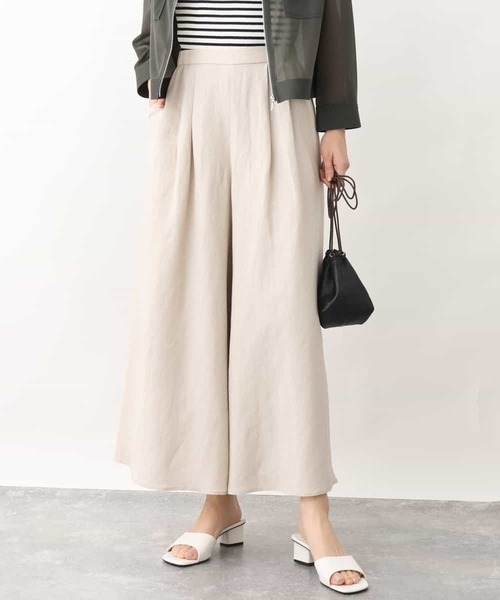 MK MICHEL KLEIN（エムケーミッシェルクラン）の「リネン混ワイドパンツ/洗える（その他パンツ・レディース・ベージュ/ブラウン/クリーム・38）」の3枚目の写真
