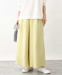 リネン混ワイドパンツ/洗える