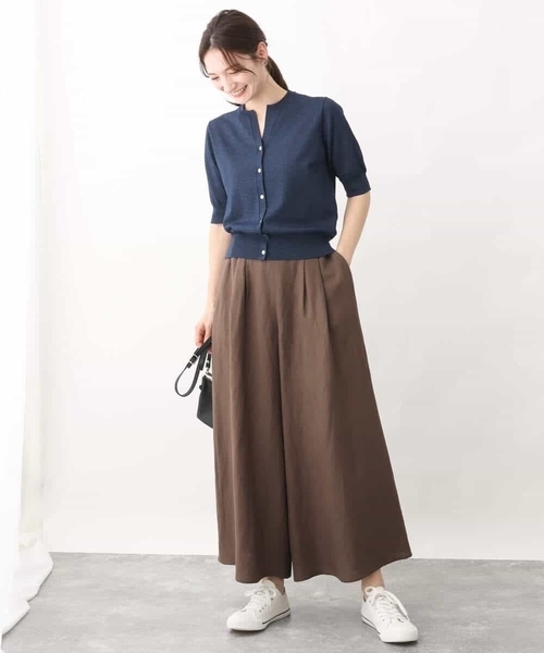 MK MICHEL KLEIN（エムケーミッシェルクラン）の「リネン混ワイドパンツ/洗える（その他パンツ・レディース・ベージュ/ブラウン/クリーム・38）」の8枚目の写真