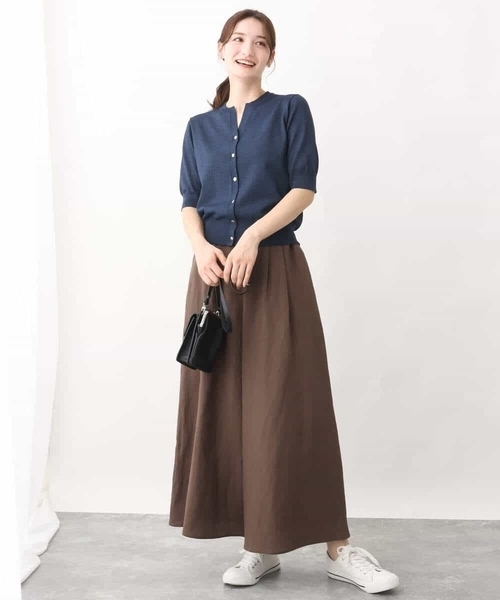 MK MICHEL KLEIN（エムケーミッシェルクラン）の「リネン混ワイドパンツ/洗える（その他パンツ・レディース・ベージュ/ブラウン/クリーム・38）」の9枚目の写真