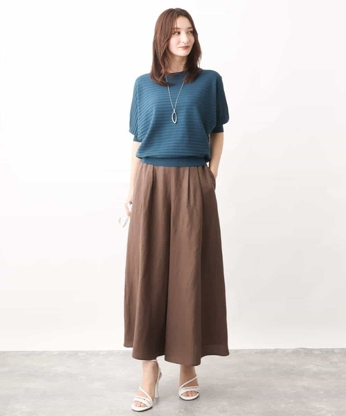 MK MICHEL KLEIN（エムケーミッシェルクラン）の「リネン混ワイドパンツ/洗える（その他パンツ・レディース・ベージュ/ブラウン/クリーム・38）」の10枚目の写真