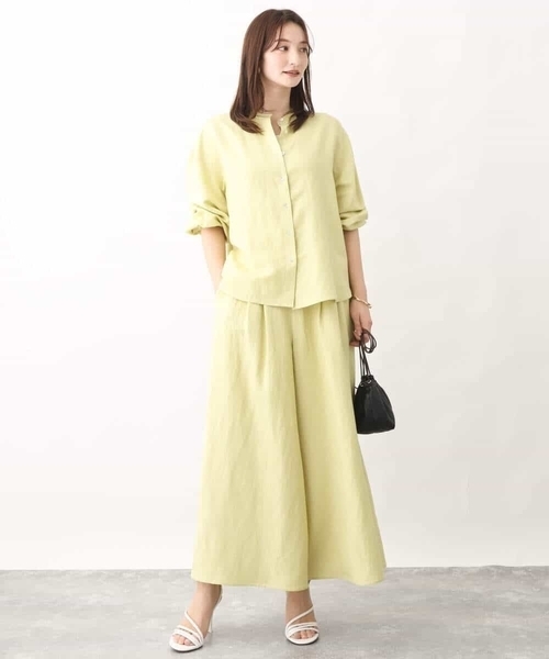 MK MICHEL KLEIN（エムケーミッシェルクラン）の「リネン混ワイドパンツ/洗える（その他パンツ・レディース・ベージュ/ブラウン/クリーム・38）」の17枚目の写真