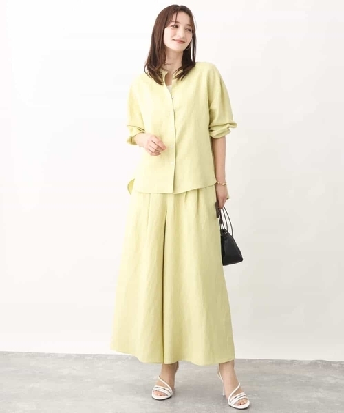 MK MICHEL KLEIN（エムケーミッシェルクラン）の「リネン混ワイドパンツ/洗える（その他パンツ・レディース・ベージュ/ブラウン/クリーム・38）」の18枚目の写真