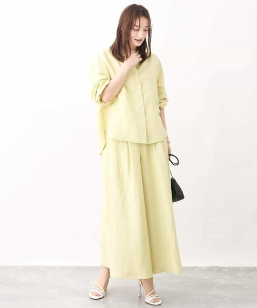 MK MICHEL KLEIN（エムケーミッシェルクラン）の「リネン混ワイドパンツ/洗える（その他パンツ・レディース・ベージュ/ブラウン/クリーム・38）」の19枚目の写真