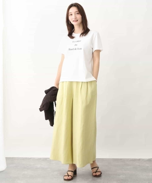 MK MICHEL KLEIN（エムケーミッシェルクラン）の「リネン混ワイドパンツ/洗える（その他パンツ・レディース・ベージュ/ブラウン/クリーム・38）」の21枚目の写真