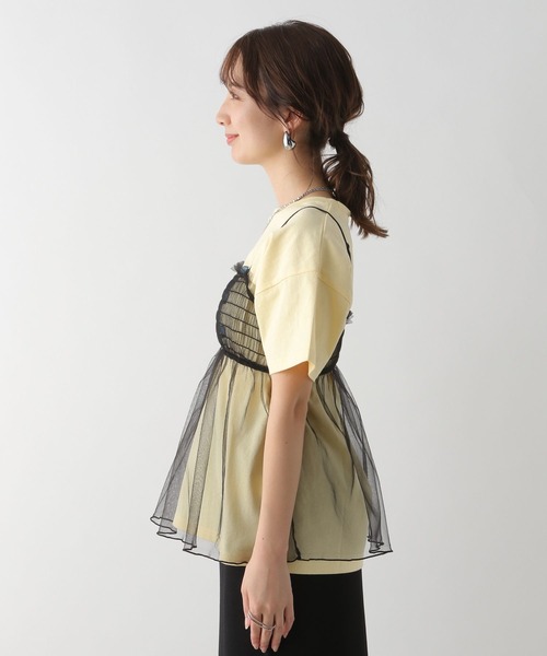 LEPSIM（レプシィム）の「アソートチュールキャミ　114632（Tシャツ/カットソー・レディース・ドット/ブラック/ライトグレー・FREE）」の10枚目の写真