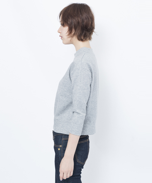 X-girl（エックスガール）の「SPORTY SWEAT SHORT TOP（スウェット・レディース・ブラック/アッシュ・1/2）」の5枚目の写真