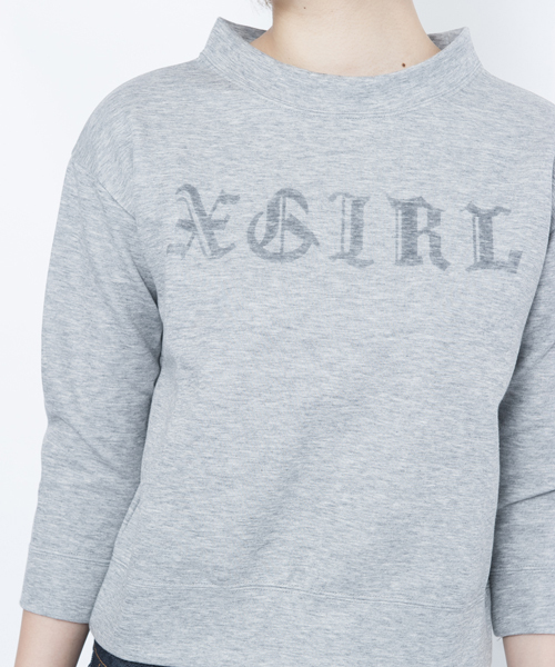 X-girl（エックスガール）の「SPORTY SWEAT SHORT TOP（スウェット・レディース・ブラック/アッシュ・1/2）」の3枚目の写真