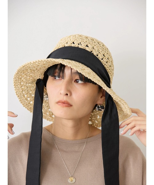 AMERICAN HOLIC(アメリカンホリック)の「リボンペーパーハット(ハット・レディース・ブラック/ベージュ・FREE)」の13枚目の写真