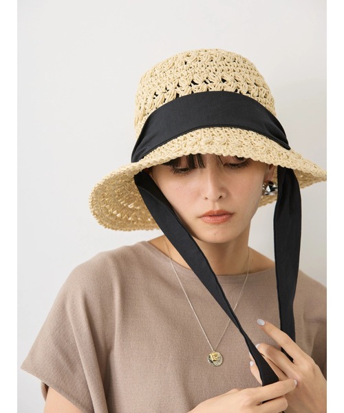 AMERICAN HOLIC(アメリカンホリック)の「リボンペーパーハット(ハット・レディース・ブラック/ベージュ・FREE)」の14枚目の写真