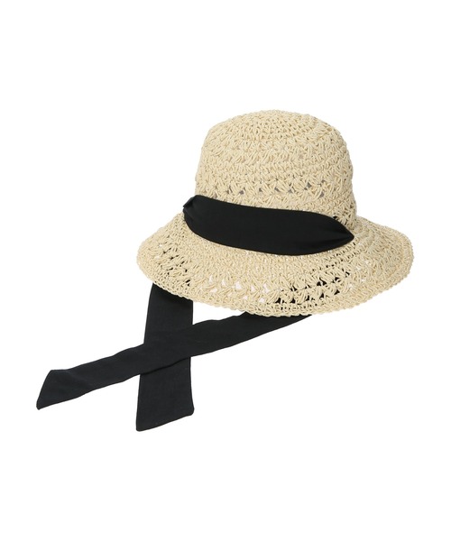AMERICAN HOLIC(アメリカンホリック)の「リボンペーパーハット(ハット・レディース・ブラック/ベージュ・FREE)」の4枚目の写真